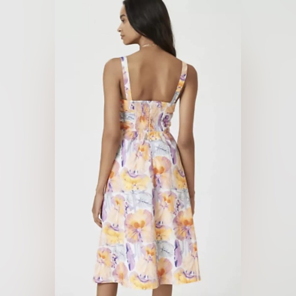 NWT Anthropologie Cecilia Pettersson Tie-Front Midi Floral Blossom Dress Size 00 - Picture 5 of 5